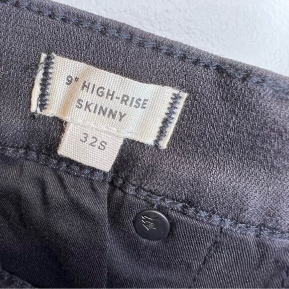 Madewell 9”High Riser Off Black Skinny Jeans Distressed, Size 32 Short NWOT - Picture 4 of 10